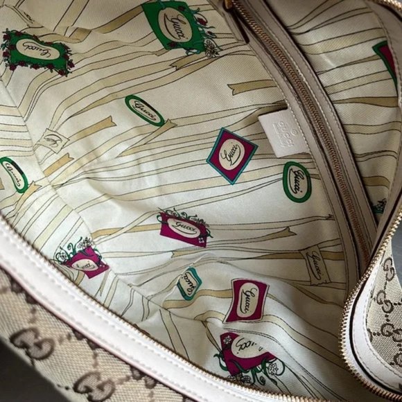 Gucci Biba Monogram Canvas Studded Hobo Bag - Picture 9 of 12